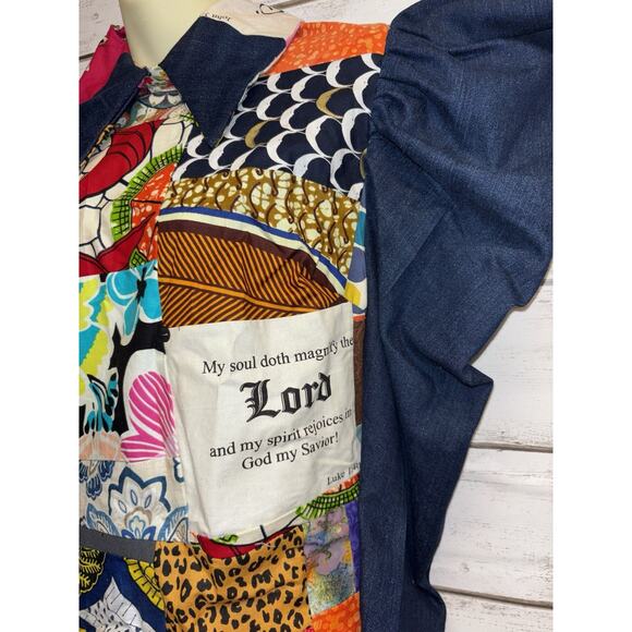 Artsy K. Small Collection Original Top/Blouse Patchwork Boho Zip Back Unique SEE - Picture 15 of 16